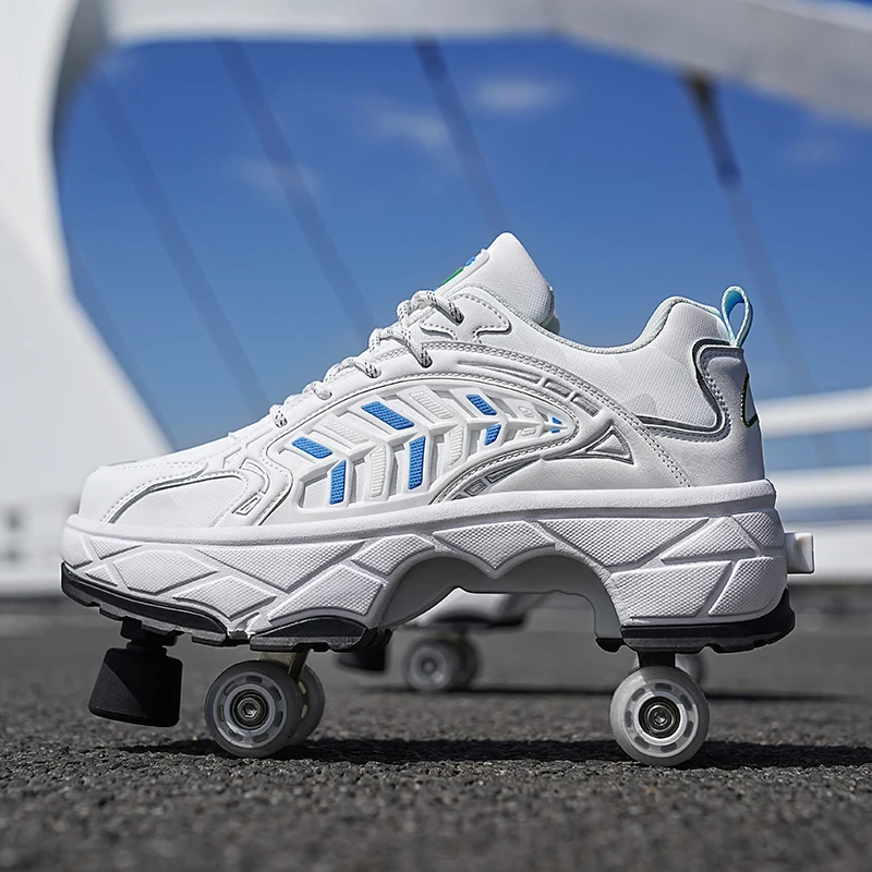 Resistance Band - Childrens Roller Skates Four-wheel Button Type