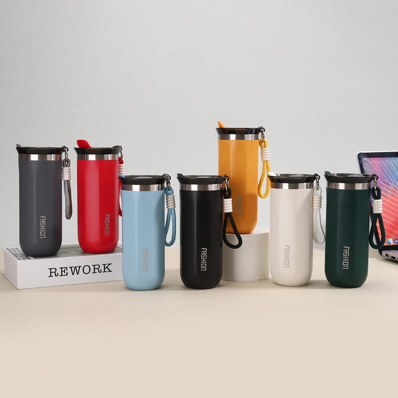 Sports Water Bottle Insulated - Simple Handheld Coffee Tumbler Food Grade