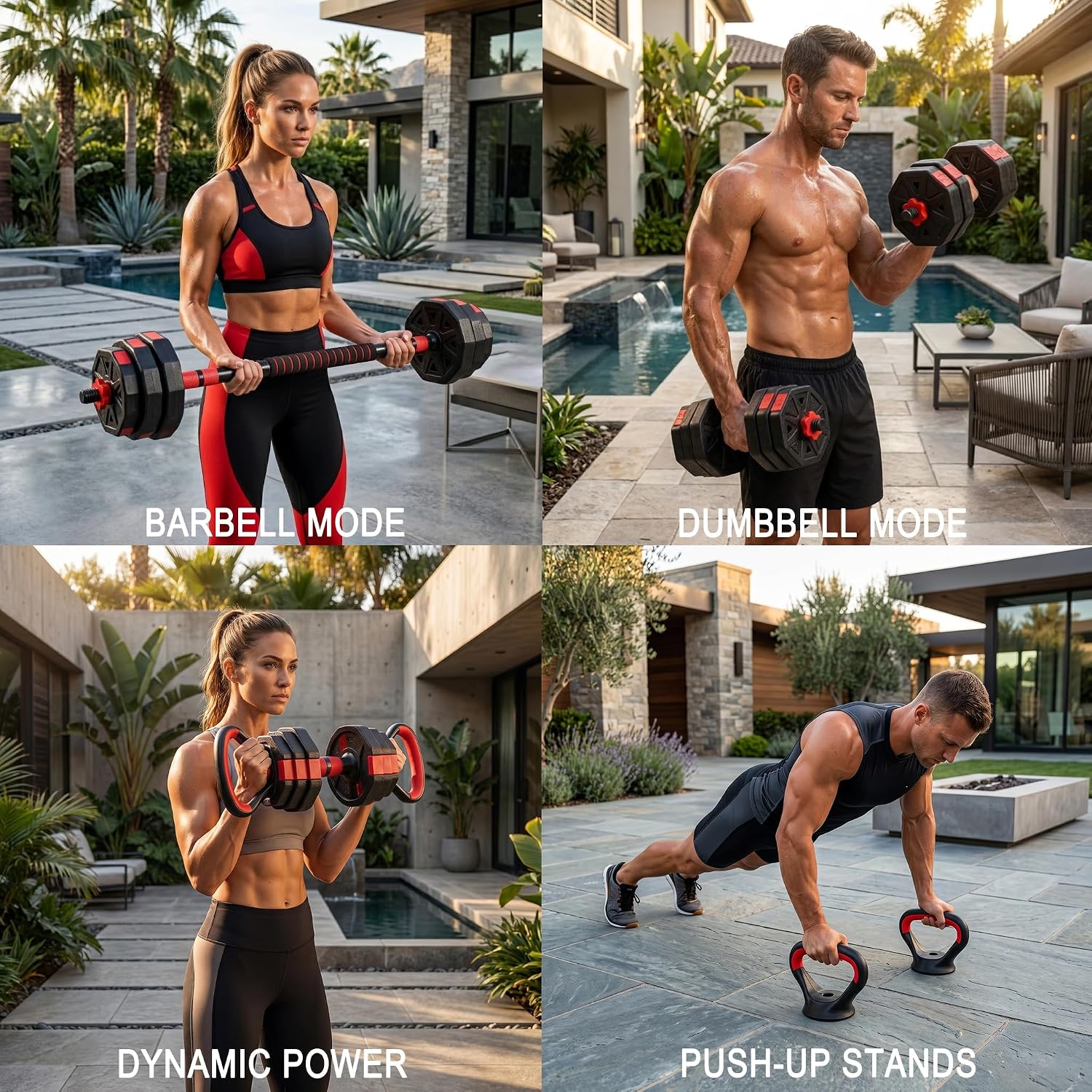 6-in-1 Adjustable Dumbbell & B - Dumbbell Set ulasan dan harga