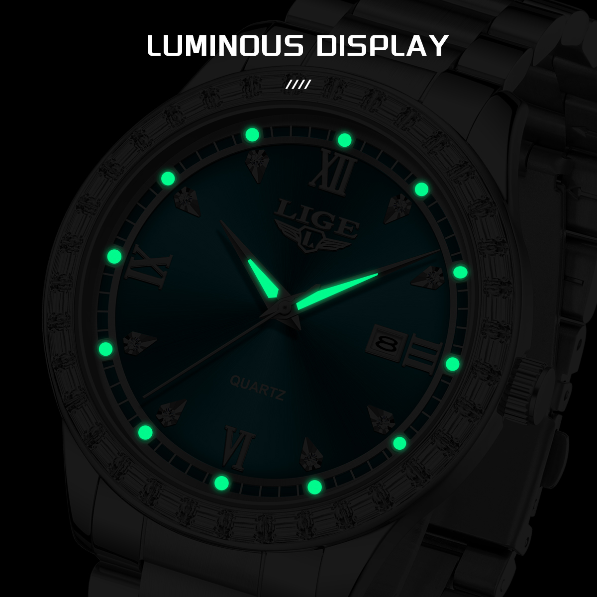 LIGE Luxury Fashion Quartz Wat - Resistance Band ulasan dan harga